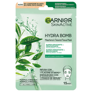 Garnier Skin Active
Hydra Bomb - Maschera in Tessuto 
Tè Verde e Acido Ialuronico