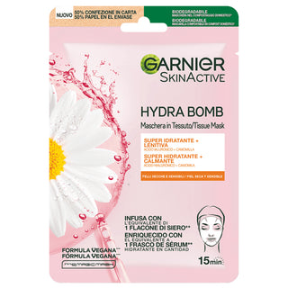 Garnier Skin Active
Hydra Bomb - Maschera in Tessuto
Camomilla e Acido Ialuronico