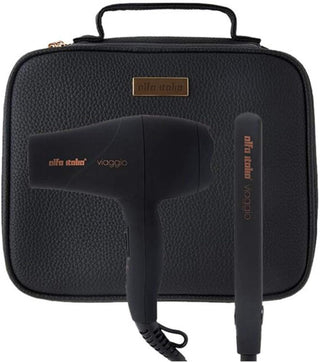 Alfa Italia Travel Hairdryer + Styler Nero