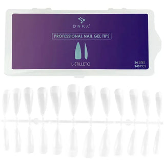 Dnka'
Professional L-Stiletto Nail Forms
240 pcs
24 sizes