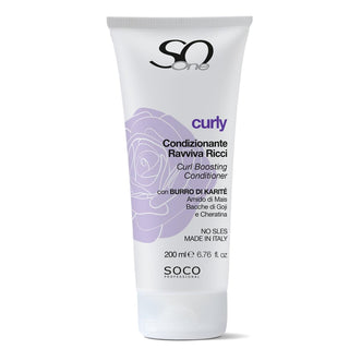 Soco
Curly Condizionante Ravviva Ricci
Burro di Karitè,Amido di Mais,Bacche di Goji e Cheratina 200ml