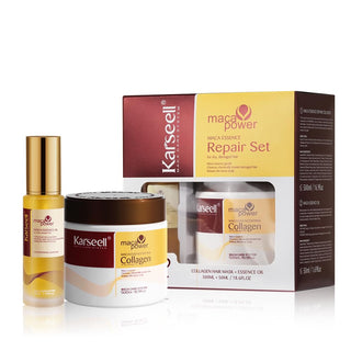 Karseell Maca Care System Kit Maschera al Collagene 500ml + Olio di Argan 50ml